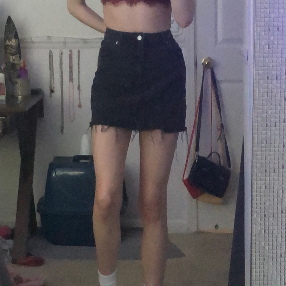 Top shop denim skirt